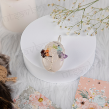 Load image into Gallery viewer, Unakite pendant with seven chakra tree