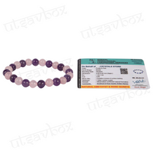 Load image into Gallery viewer, Natural Amethyst and Rose Quartz bracelet