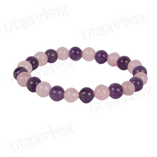 Load image into Gallery viewer, Natural Amethyst and Rose Quartz bracelet