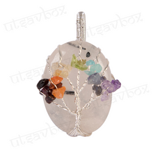 Load image into Gallery viewer, Unakite pendant with seven chakra tree