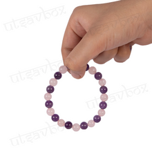 Load image into Gallery viewer, Natural Amethyst and Rose Quartz bracelet