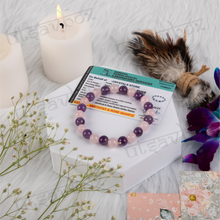 Load image into Gallery viewer, Natural Amethyst and Rose Quartz bracelet