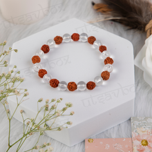 Load image into Gallery viewer, Natural Rudrakhsa and clear Quartz