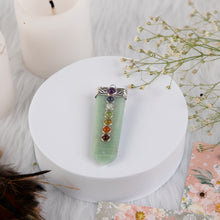 Load image into Gallery viewer, Green Aventurine Pendant with 7 Chakra Stones
