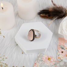 Load image into Gallery viewer, Pink rose quartz Ring
