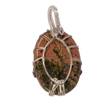 Load image into Gallery viewer, Unakite pendant with seven chakra stones
