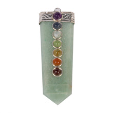 Load image into Gallery viewer, Green Aventurine Pendant with 7 Chakra Stones
