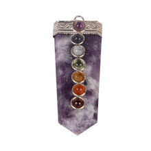 Load image into Gallery viewer, Amethyst Pendant with 7 Chakra Stones
