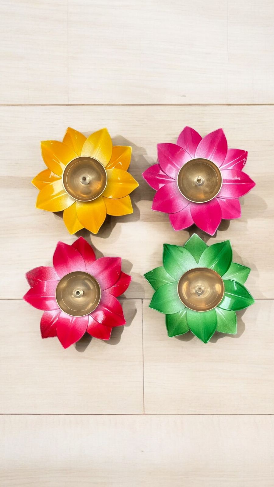 Multicolour Lotus Akhand Diya 4' Single