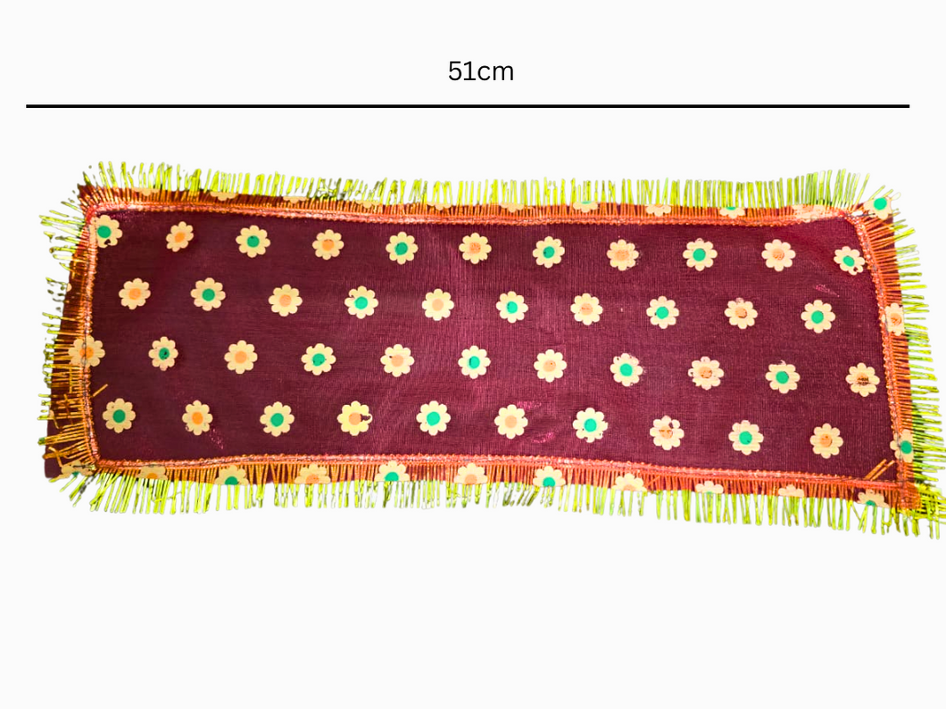 Utsav Box Decorative Chunri Pooja with Floral Design, 50 x 10 cm, Red