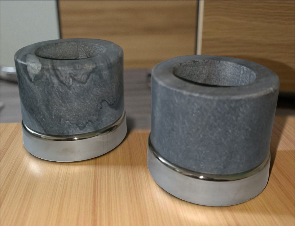 Grey Marble Candle Holder 6.5x5cm (Set of 2)