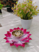 Load image into Gallery viewer, Pink floral Tlight diya 6&quot;
